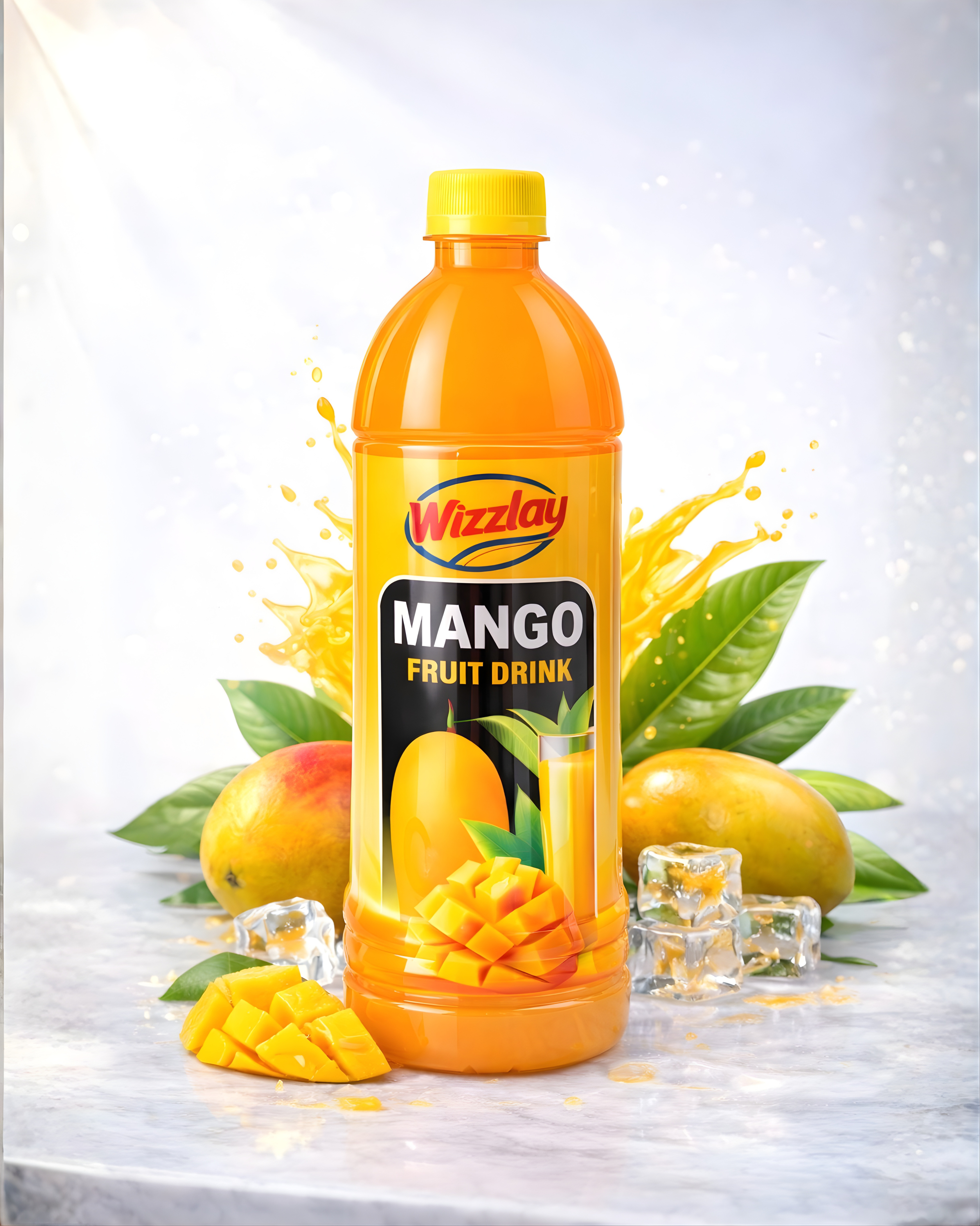 Wizzlay Mango Fruit Drink 1000ml – Refreshing Mango Beverage, Rich Tropical Flavor Family Size Bottle